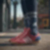 A close-up view of Adidas six pair socks showcasing their unique design and textures suitable for skateboarding.