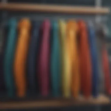 A collection of hoodies in various colors hanging on a rack