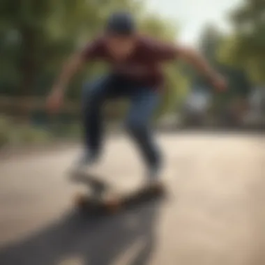 Action shot of a skater performing tricks on the Baker 8.25 skateboard deck.