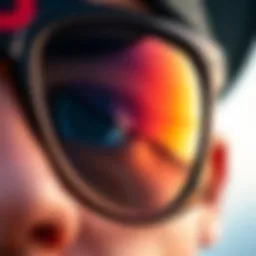 A close-up of Bender Eyewear showcasing lens detail