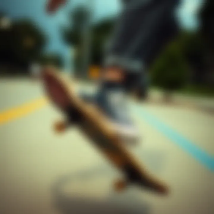 Skateboarder performing tricks while wearing black canvas Chuck Taylors.
