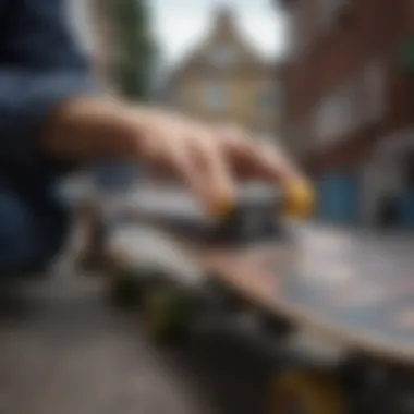 A Boardpusher skateboard being customized with personal artwork.