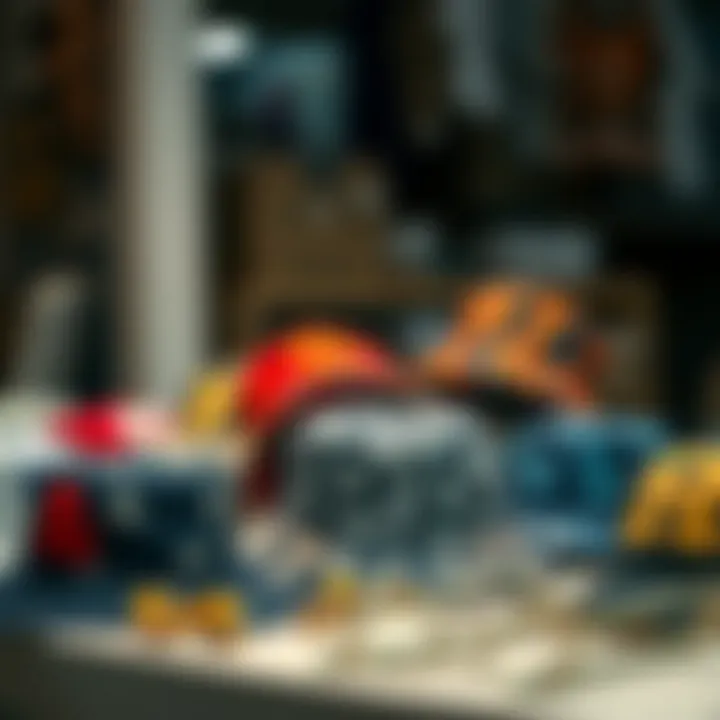 Various bucket hat designs displayed on a table