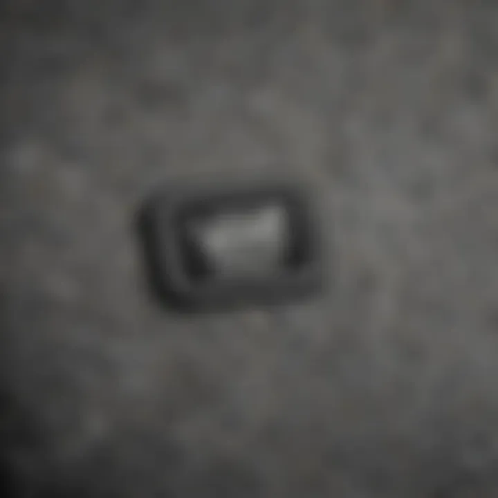 Close-up of a grey Vans beanie highlighting its fabric texture.