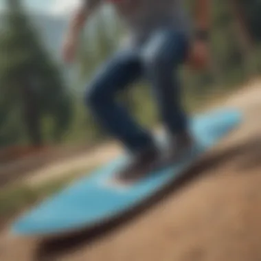 Side view of a Landyachtz board during a downhill ride