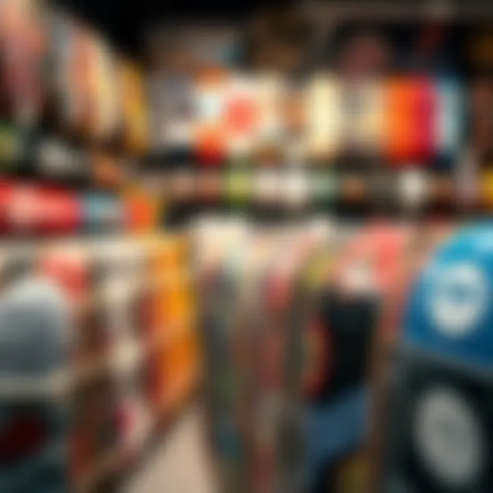 Diverse Range of Mini Logo Skateboards in Retail A collection of mini logo skateboards displayed in a skateboard shop.