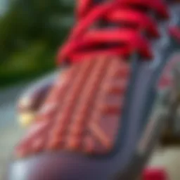 Close-up of rubber skate guards showcasing texture and design