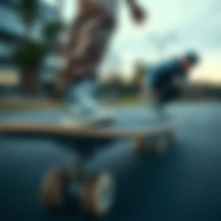 Rubber skate guards in action on a skateboard