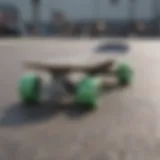 Detail view of a blind mini skateboard showcasing its unique design