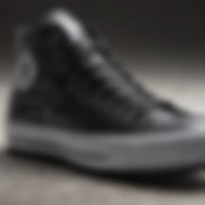 Close-up view showcasing the distinctive lugged sole of the Converse Chuck Taylor All Star Lugged Black.