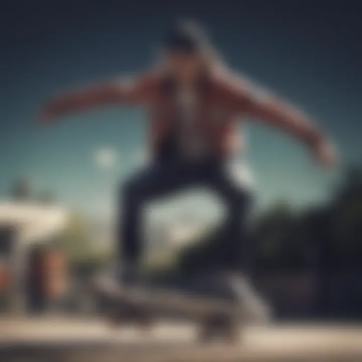 Skater performing a trick while wearing the Members Only jacket