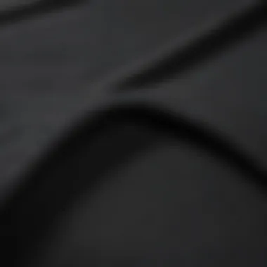 Close-up of the fabric texture of Dickies black t-shirt