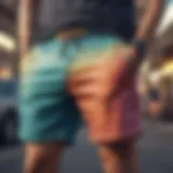 Stylish skateboarding shorts in vibrant colors