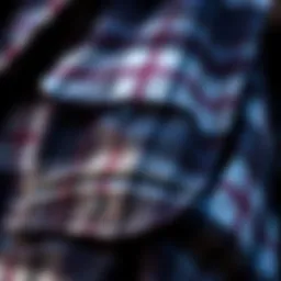 Close-up of plaid flannel fabric showcasing texture and pattern