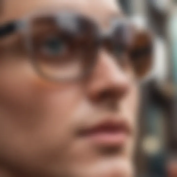 Close-up view of Blenders Eyewear showcasing lens technology