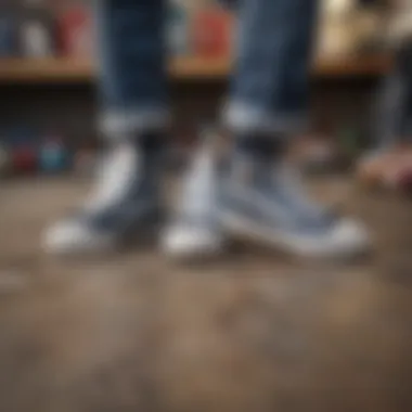 Trendsetters in Footwear Evolution An artistic representation of the evolution of footwear styles, highlighting Vans and Crocs as trendsetters in the industry.