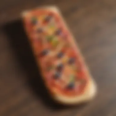 A vibrant pizza grip tape design showcasing colorful graphics