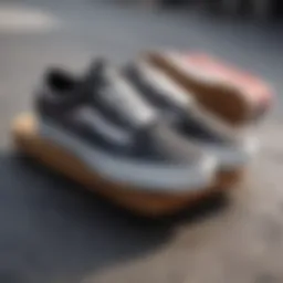 Vans shoes on a skateboard, representing skate culture.