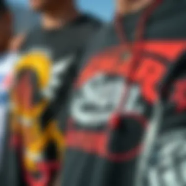 Unique Graphic Designs Close-up of unique graphic designs on tees