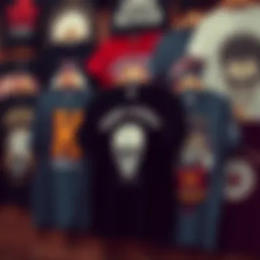 Affordable Graphic Tee Collection A collection of affordable graphic tees arranged aesthetically