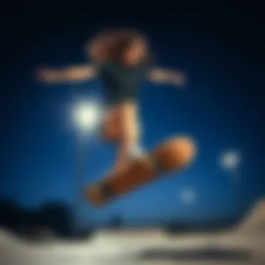 A female skateboarder showcasing her skills while wearing black Vans.