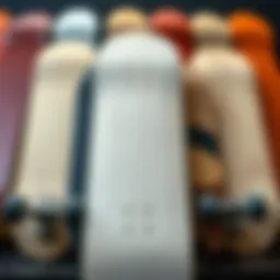 A collection of blank skateboard decks showcasing diverse shapes and styles
