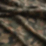 Close-up of textured camouflage Dickies fabric