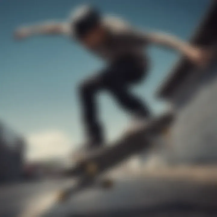 A skateboarder performing tricks with a carbon fibre skateboard