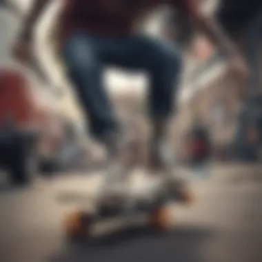 Seamless Integration of Style and Function Skateboarder pairing gear with tattoo vans