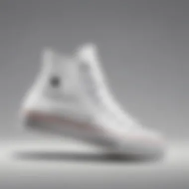 Profile View of Converse White High Tops Side view of Converse white high tops showcasing their profile on a skateboard