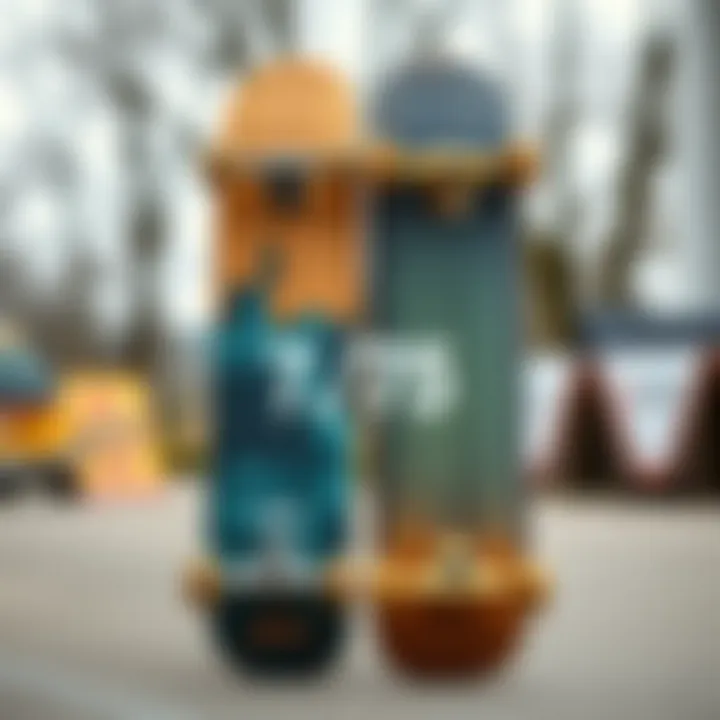 Side-by-side comparison of different skateboard sizes, highlighting the 7.75 variant