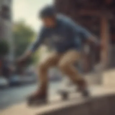 Action shot of a skateboarder wearing Dakine Scout Gloves in a dynamic pose