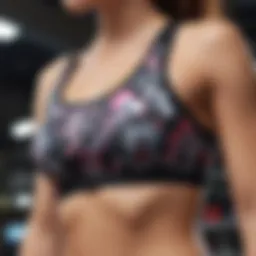 Close-up of Ethika sports bra showcasing its unique design and materials.