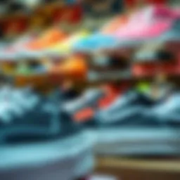 A vibrant display of Vans sneakers showcasing their latest designs