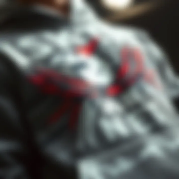 Artistry in Motion: Sweatshirt Graphics A close-up of intricate graphic designs on a sweatshirt