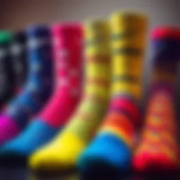 Colorful array of Nike socks showcasing various designs