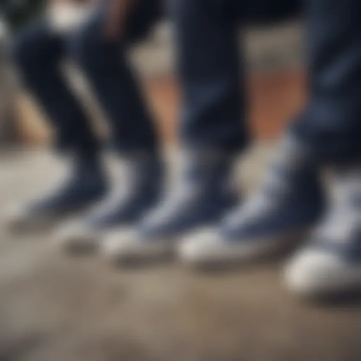 Group of skateboarders wearing various styles of Converse