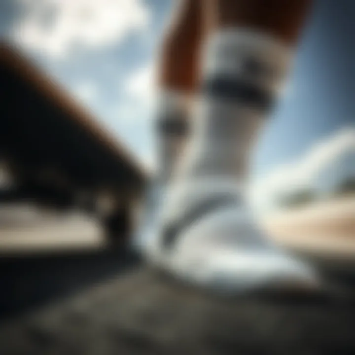 Performance Features of Nike High Crew Socks Close-up of Nike high crew socks highlighting performance features