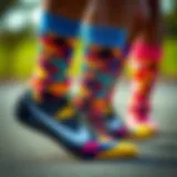 Nike high crew socks showcasing vibrant colors and patterns