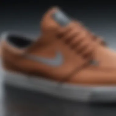 Close-up of Nike Janoski shoe materials