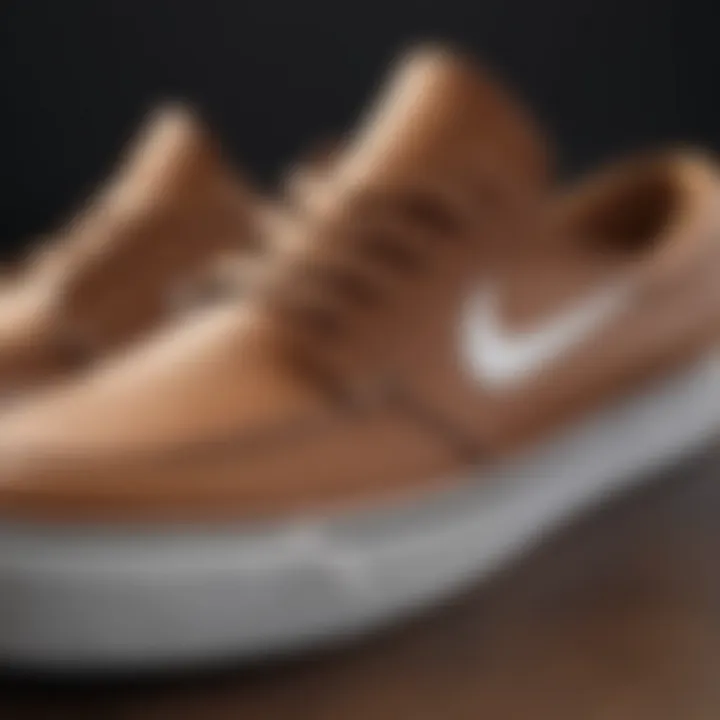 Close-up of Nike Janoski shoe materials and craftsmanship