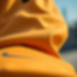 Close-up of Nike jogger fabric showcasing breathability