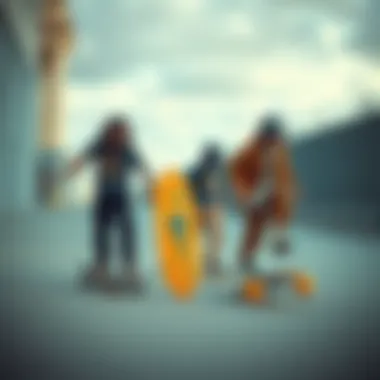 Historical representation of the evolution of skateboarding gear featuring Plan B Deks