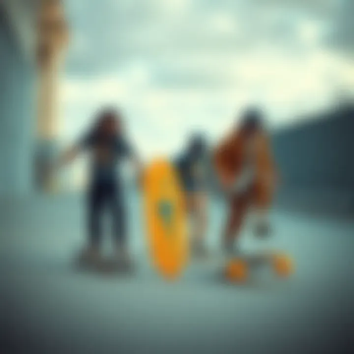 Historical representation of the evolution of skateboarding gear featuring Plan B Deks