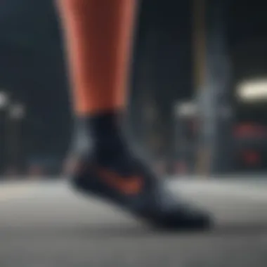 Close-up of Nike socks showcasing their advanced fabric technology.