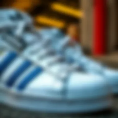 Iconic Shell Toe Design of adidas Superstar Detailed close-up of the adidas Superstar showcasing its iconic shell toe design