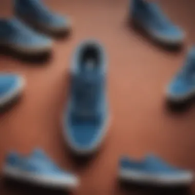 Unique Design Elements of Vans Rowan Blue Vans Rowan Blue sneakers showcasing unique design elements