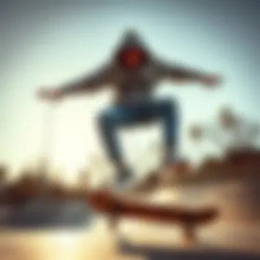 Skateboarding in Emo Style A skateboarder wearing an emo hoodie performing a trick at a skate park