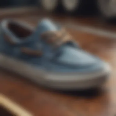 Close-up of Vans boat shoe design