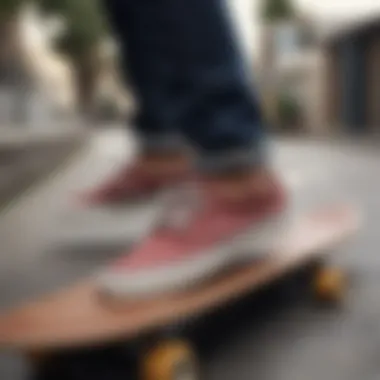 Vans boat shoes on a skateboard